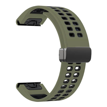 KALEBOL KLB-SSGJ-003 For Garmin Fenix 7X / 7X Pro Watch Band QuickFit 26mm Magnetic Buckle Silicone Band