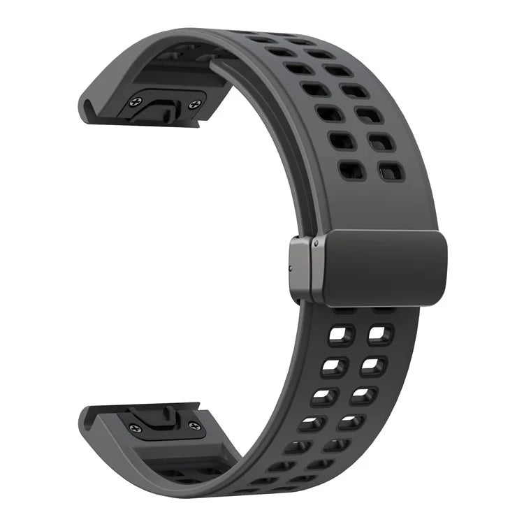 KALEBOL KLB-SSGJ-003 For Garmin Fenix 7X / 7X Pro Watch Band QuickFit 26mm Magnetic Buckle Silicone Band