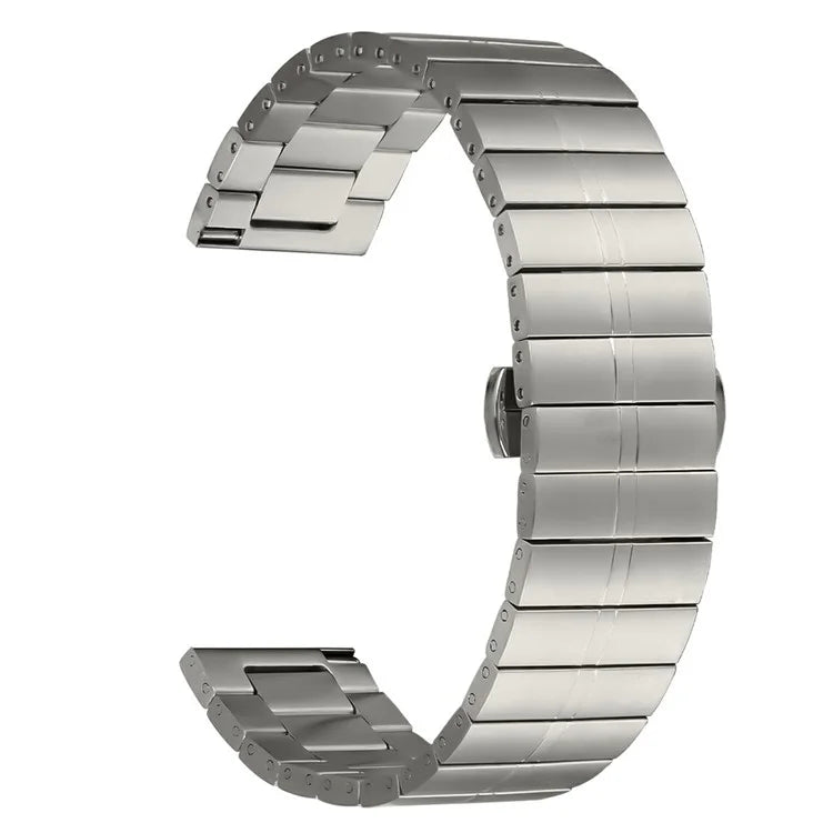 For Huawei Watch GT 3 46mm Watch Strap Butterfly Buckle Stainless Steel Metal Band Bracelet