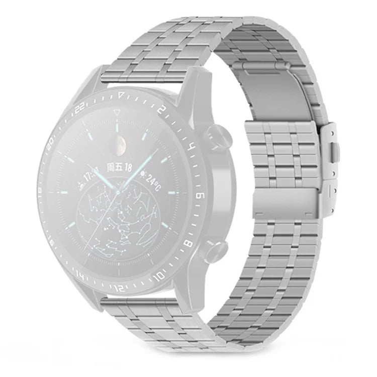 For Huawei Watch GT 2 Pro Stainless Steel Watch Band 22mm Quick Release 5-Beads Strap
