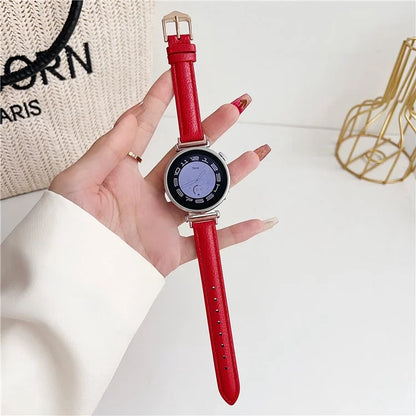 For Samsung Galaxy Watch6 Classic 43mm 47mm / Garmin Venu Leather Band 20mm Watch Strap