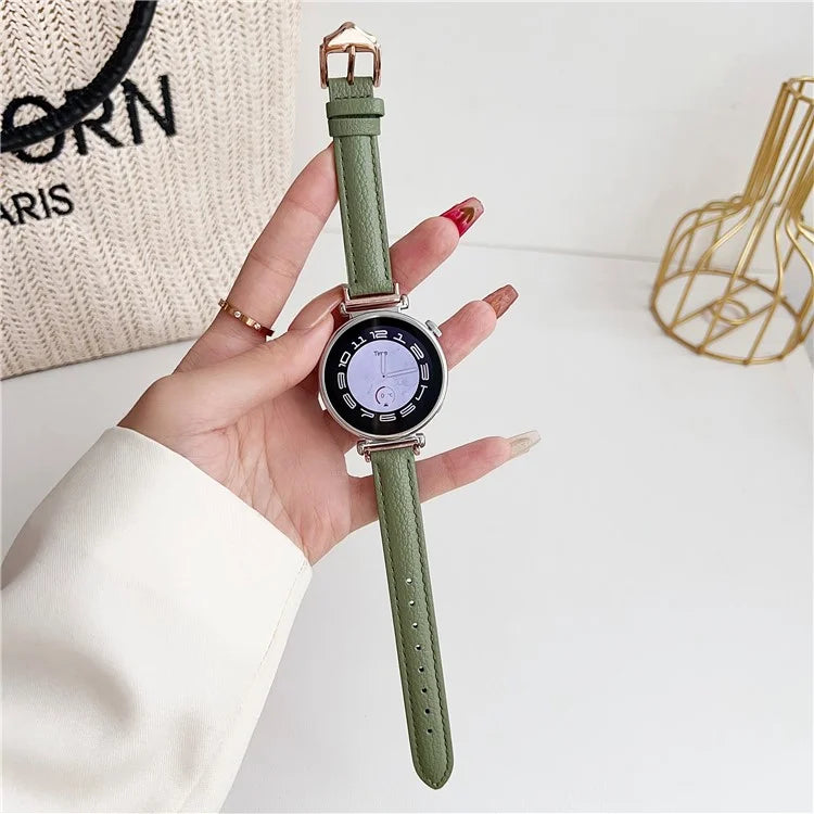 For Samsung Galaxy Watch6 Classic 43mm 47mm / Garmin Venu Leather Band 20mm Watch Strap