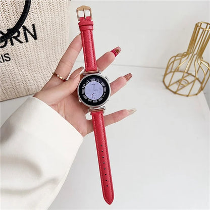 For Samsung Galaxy Watch6 Classic 43mm 47mm / Garmin Venu Leather Band 20mm Watch Strap