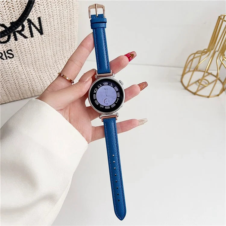 For Samsung Galaxy Watch6 Classic 43mm 47mm / Garmin Venu Leather Band 20mm Watch Strap