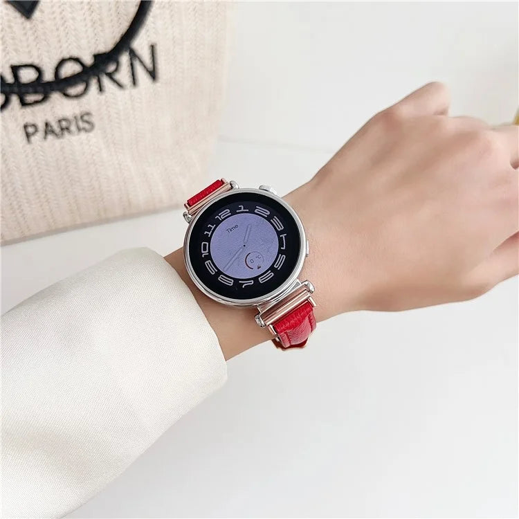 For Samsung Galaxy Watch6 Classic 43mm 47mm / Garmin Venu Leather Band 20mm Watch Strap