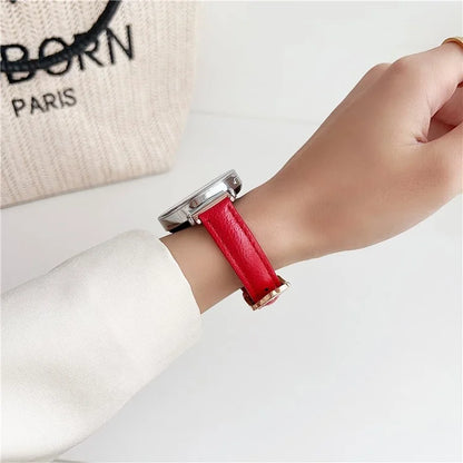 For Samsung Galaxy Watch6 Classic 43mm 47mm / Garmin Venu Leather Band 20mm Watch Strap