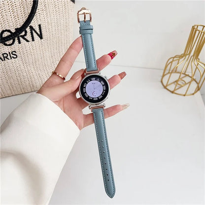 For Samsung Galaxy Watch3 45mm / Huawei Watch GT 4 46mm Strap 22mm PU Leather Watch Band