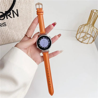 For Samsung Galaxy Watch3 45mm / Huawei Watch GT 4 46mm Strap 22mm PU Leather Watch Band