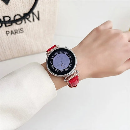 For Samsung Galaxy Watch3 45mm / Huawei Watch GT 4 46mm Strap 22mm PU Leather Watch Band