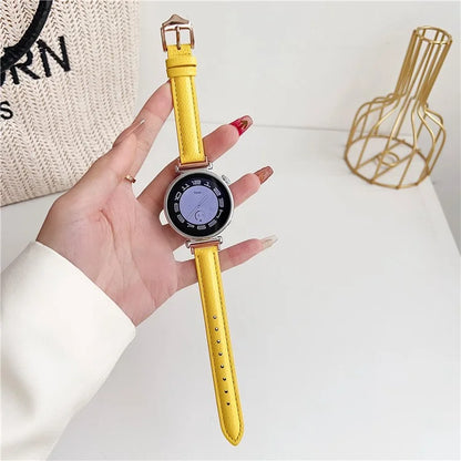 For Samsung Galaxy Watch3 45mm / Huawei Watch GT 4 46mm Strap 22mm PU Leather Watch Band
