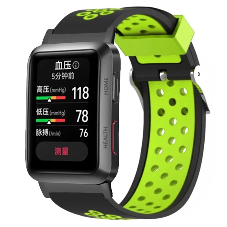 For Huawei Watch D Adjustable Silicone+Metal Watch Strap Breathable Band
