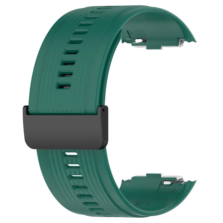 For Huawei Watch D Adjustable Silicone+Metal Watch Strap Flexible Wrist Band with Buckleish Green