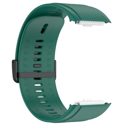 For Huawei Watch D Adjustable Silicone+Metal Watch Strap Flexible Wrist Band with Buckleish Green