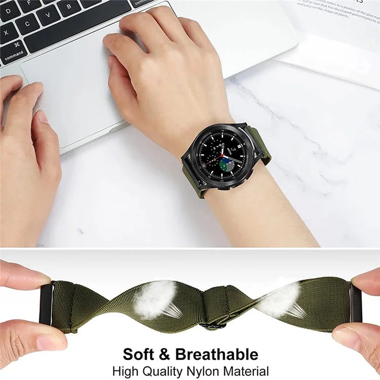 For Samsung Galaxy Watch3 45mm / Huawei Watch GT 4 46mm Nylon Watch Band 22mm Replacement Strap