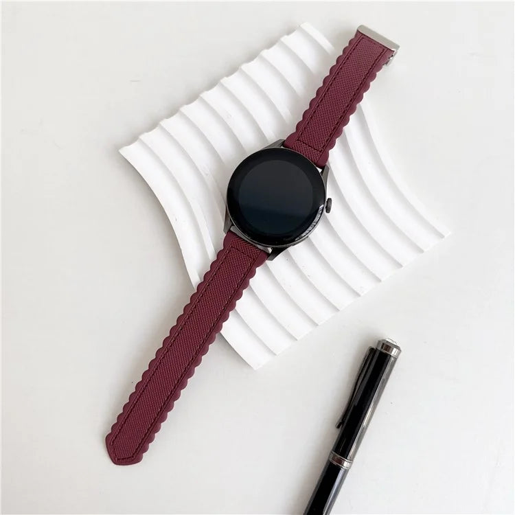 For Samsung Galaxy Watch6 Classic 47mm / 43mm Watch Strap 20mm Leather+Silicone Magnetic Watch Band