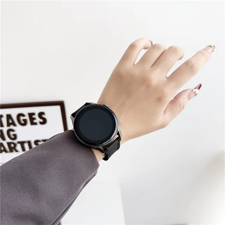For Samsung Galaxy Watch6 Classic 47mm / 43mm Watch Strap 20mm Leather+Silicone Magnetic Watch Band