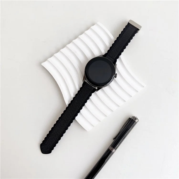 For Samsung Galaxy Watch3 45mm / Huawei Watch GT 4 46mm Magnetic Watch Band 22mm Leather+Silicone Wrist Strap