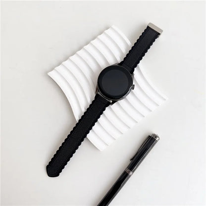 For Samsung Galaxy Watch3 45mm / Huawei Watch GT 4 46mm Magnetic Watch Band 22mm Leather+Silicone Wrist Strap