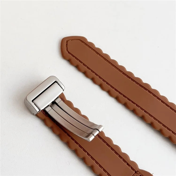 For Samsung Galaxy Watch3 45mm / Huawei Watch GT 4 46mm Magnetic Watch Band 22mm Leather+Silicone Wrist Strap