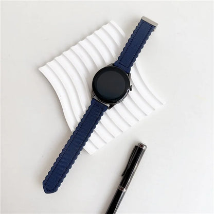 For Samsung Galaxy Watch3 45mm / Huawei Watch GT 4 46mm Magnetic Watch Band 22mm Leather+Silicone Wrist Strap