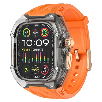 For Apple Watch Series 9 8 7 45mm / 6 5 4 SE (2023) SE (2022) SE 44mm TPU Watch Bands with Hard PC Case