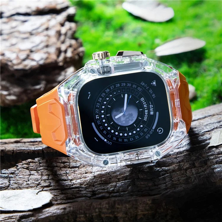 For Apple Watch Series 9 8 7 45mm / 6 5 4 SE (2023) SE (2022) SE 44mm TPU Watch Bands with Hard PC Case
