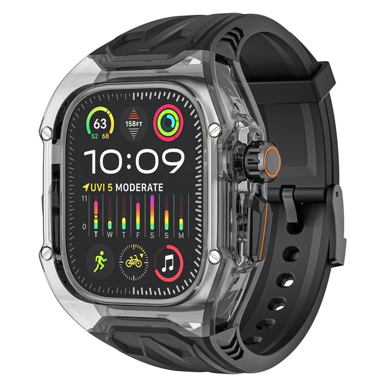 For Apple Watch Series 9 8 7 45mm / 6 5 4 SE (2023) SE (2022) SE 44mm TPU Watch Bands with Hard PC Case
