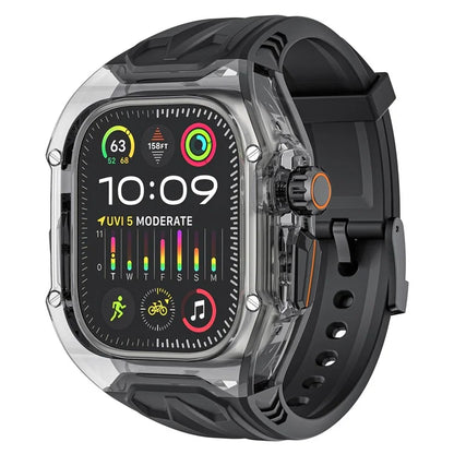 For Apple Watch Series 9 8 7 45mm / 6 5 4 SE (2023) SE (2022) SE 44mm TPU Watch Bands with Hard PC Case