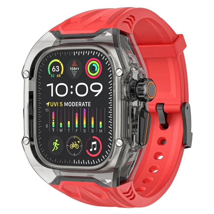 For Apple Watch Series 9 8 7 45mm / 6 5 4 SE (2023) SE (2022) SE 44mm TPU Watch Bands with Hard PC Case