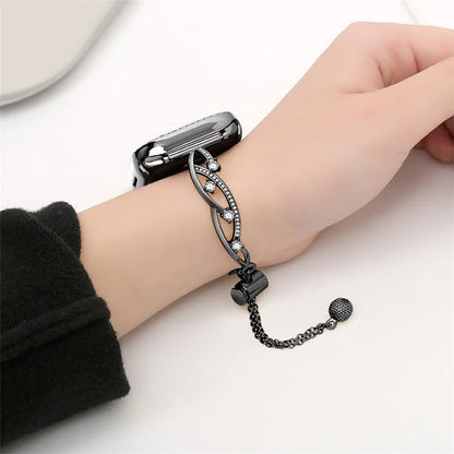 20mm Universal Smart Watch Rhinestone Decor Bracelet Copper Replacement Wrist Band