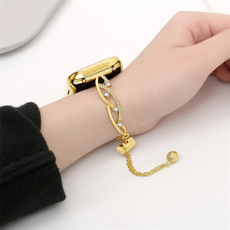 20mm Universal Smart Watch Rhinestone Decor Bracelet Copper Replacement Wrist Band