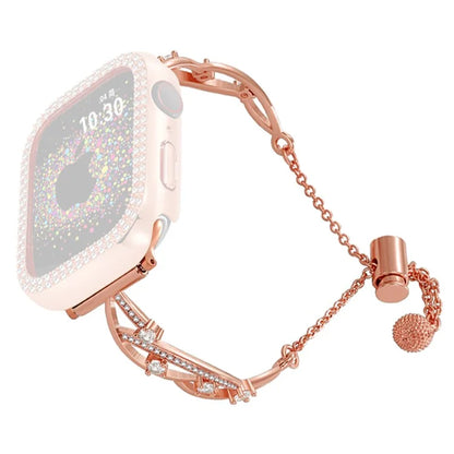 20mm Universal Smart Watch Rhinestone Decor Bracelet Copper Replacement Wrist Band