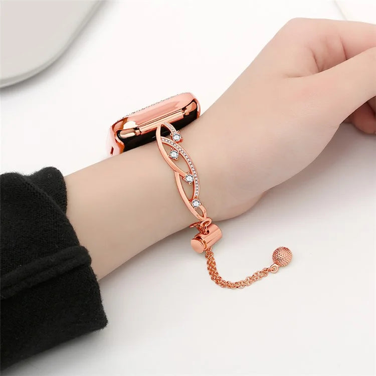 20mm Universal Smart Watch Rhinestone Decor Bracelet Copper Replacement Wrist Band