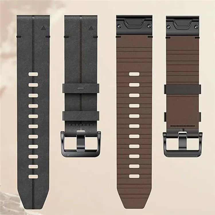 For Garmin Fenix 5 6 7 Instinc Instinc 2 Approach 22mm Soft Genuine Leather Watch Strap