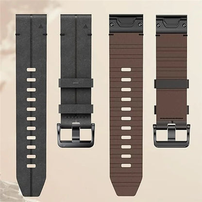 For Garmin Fenix 5 6 7 Instinc Instinc 2 Approach 22mm Soft Genuine Leather Watch Strap