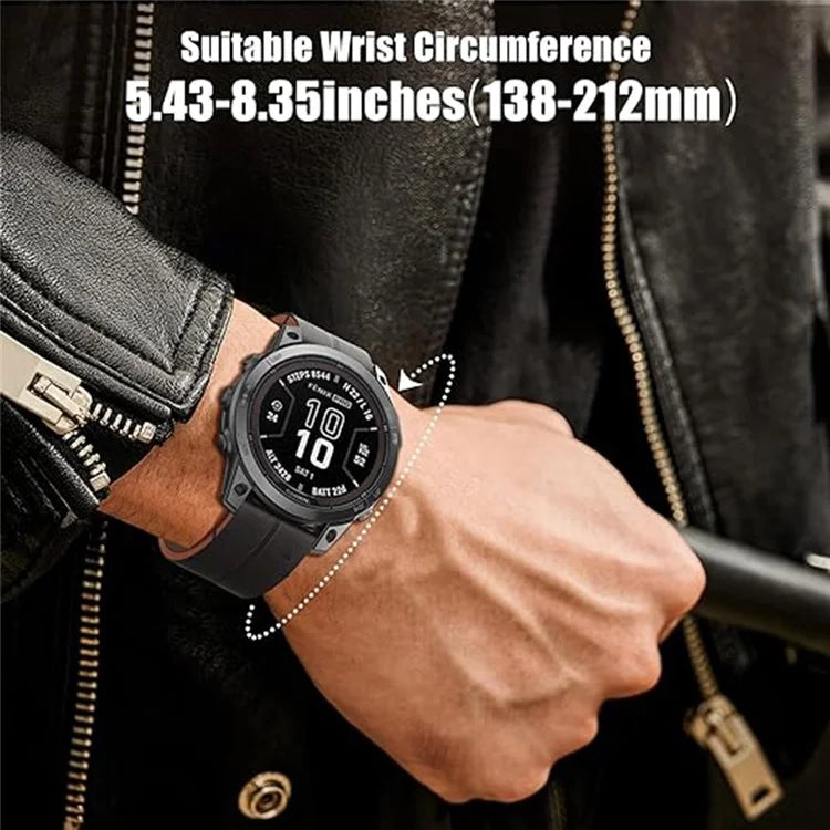 For Garmin Fenix 5 6 7 Instinc Instinc 2 Approach 22mm Soft Genuine Leather Watch Strap