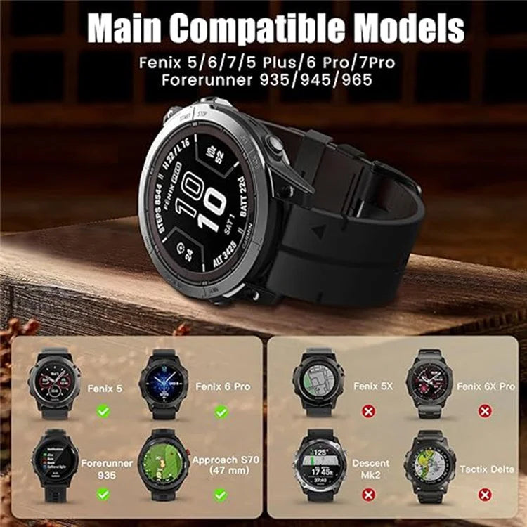 For Garmin Fenix 5 6 7 Instinc Instinc 2 Approach 22mm Soft Genuine Leather Watch Strap