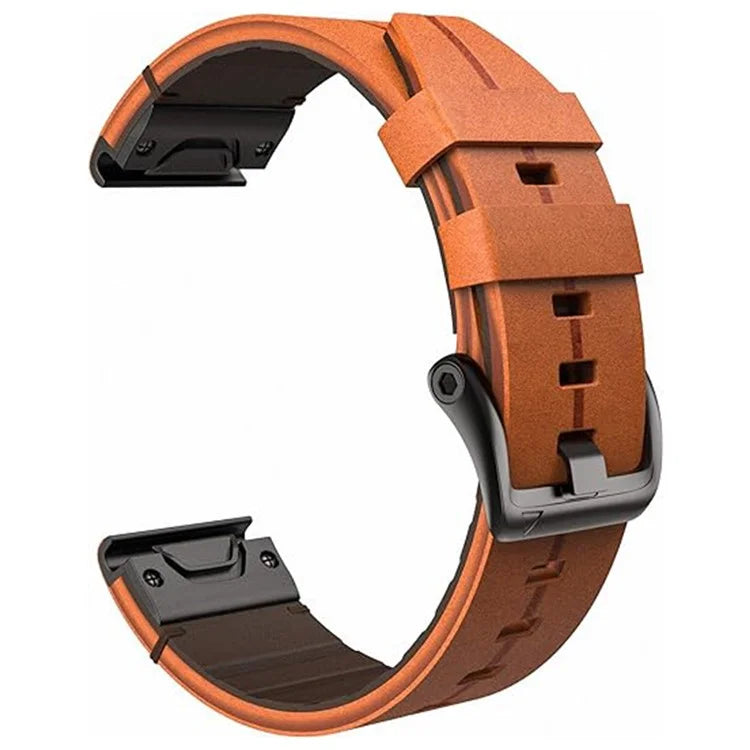 For Garmin Fenix 5 6 7 Instinc Instinc 2 Approach 22mm Soft Genuine Leather Watch Strap