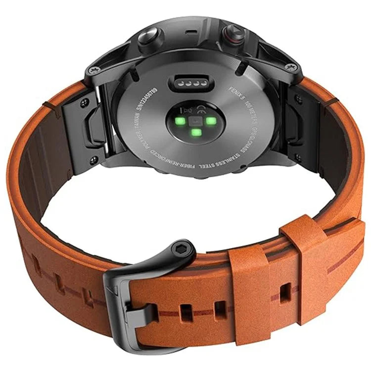 For Garmin Fenix 5 6 7 Instinc Instinc 2 Approach 22mm Soft Genuine Leather Watch Strap