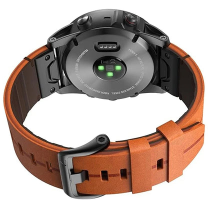 For Garmin Fenix 5 6 7 Instinc Instinc 2 Approach 22mm Soft Genuine Leather Watch Strap