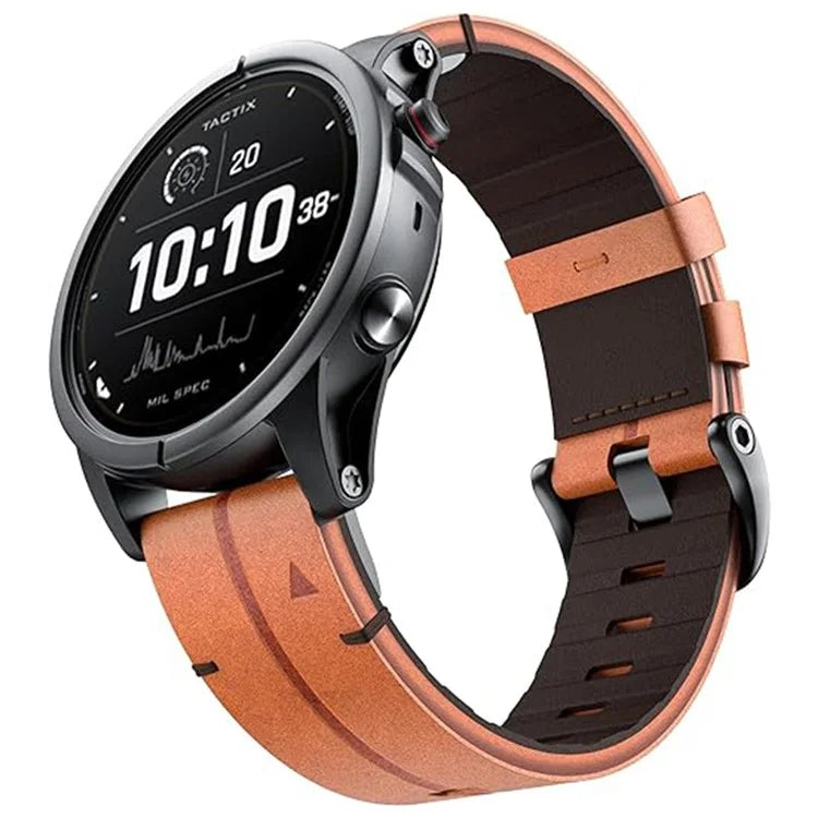 For Garmin Fenix 5X 6X 7X Pro Tactix Delta 26mm Genuine Leather Watch Strap Band Replacement
