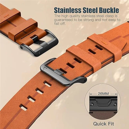 For Garmin Fenix 5X 6X 7X Pro Tactix Delta 26mm Genuine Leather Watch Strap Band Replacement