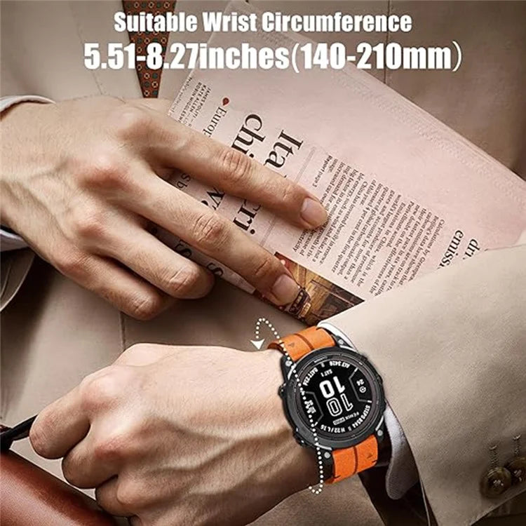 For Garmin Fenix 5X 6X 7X Pro Tactix Delta 26mm Genuine Leather Watch Strap Band Replacement