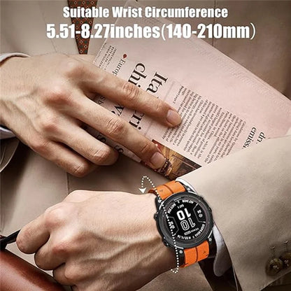 For Garmin Fenix 5X 6X 7X Pro Tactix Delta 26mm Genuine Leather Watch Strap Band Replacement