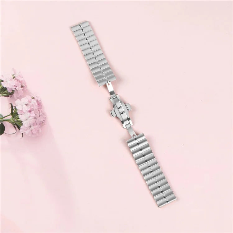 For Garmin Venu 2 Metal Strap Stainless Steel Watch Band with Butterfly Buckle