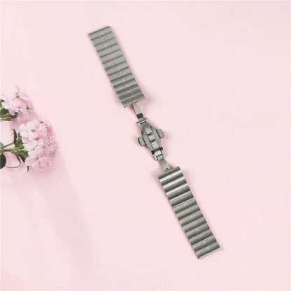 For Garmin Venu 2 Smart Watch Metal Strap Stainless Steel Wristband with Butterfly Buckle