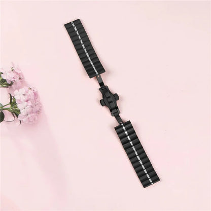 For Garmin Venu 3 Stainless Steel Smart Watch Strap Butterfly Buckle Wrist Band