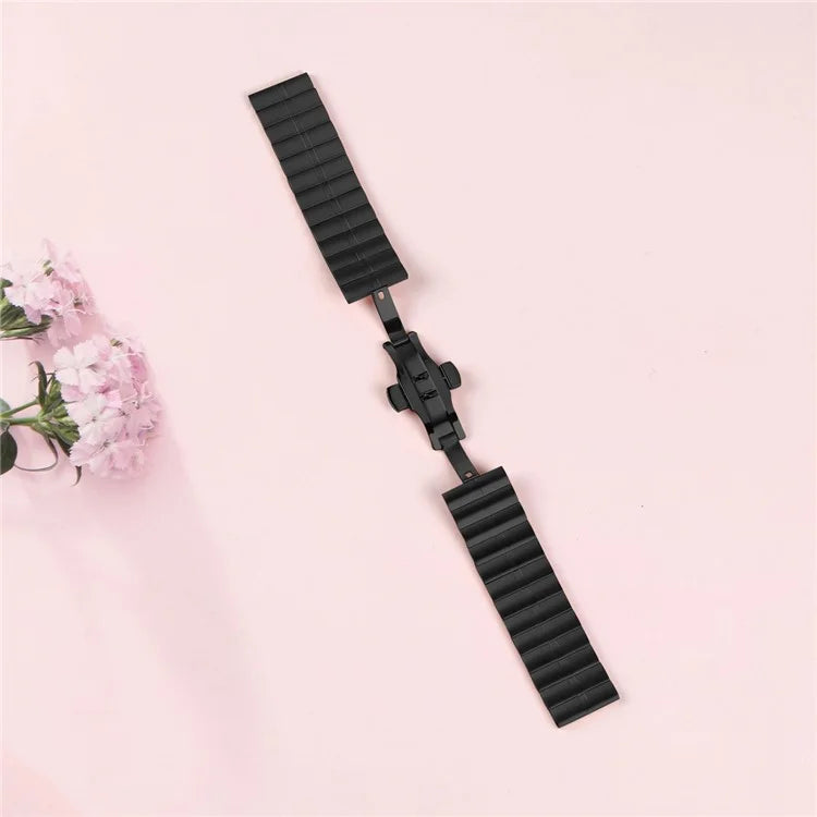 For Garmin Venu 3 Stainless Steel Smart Watch Strap Butterfly Buckle Wrist Band
