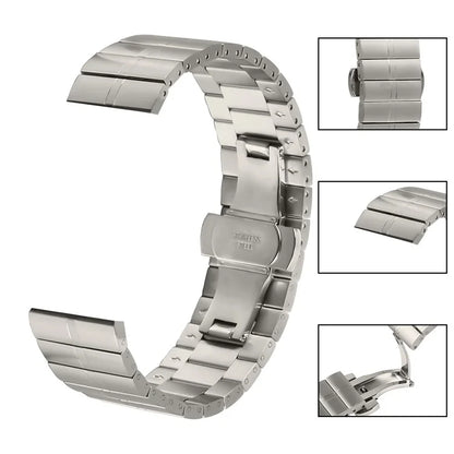 For Garmin Venu 3 Stainless Steel Smart Watch Strap Butterfly Buckle Wrist Band