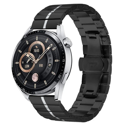 For Haylou RT LS05S Stainless Steel Strap Line Design Smart Watch Replacement Band